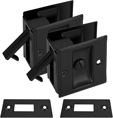 home master hardware 2 件装实心黄铜口袋隐私门拉优质口袋锁哑光